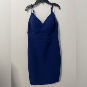 cute blue hoco dress w bow